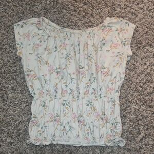 Girls OshKosh B'gosh Floral Top in White & Pink, Size 7